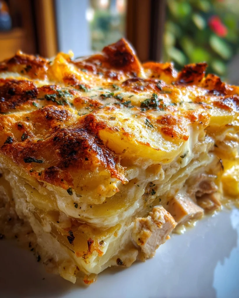 Aardappelgratin met kip, knoflookroom & Parmezaan verrukkelijk eenvoudig maken!
