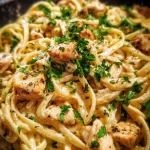 Creamy garlic chicken pasta in 15 minuten
