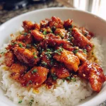 Honey garlic chicken bowl met rijst