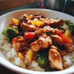 Honey garlic chicken bowl met rijst & groenten