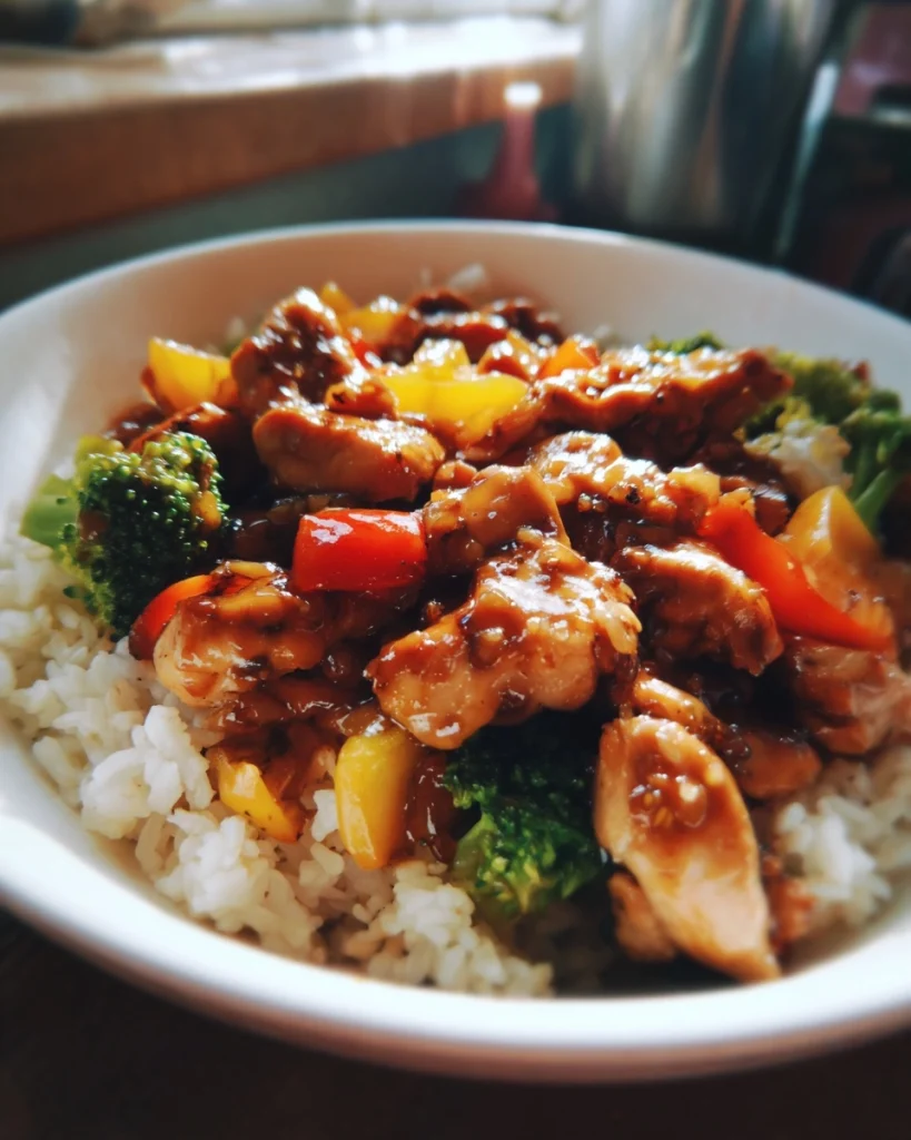 Honey garlic chicken bowl met rijst & groenten: Proef de perfecte combinatie!