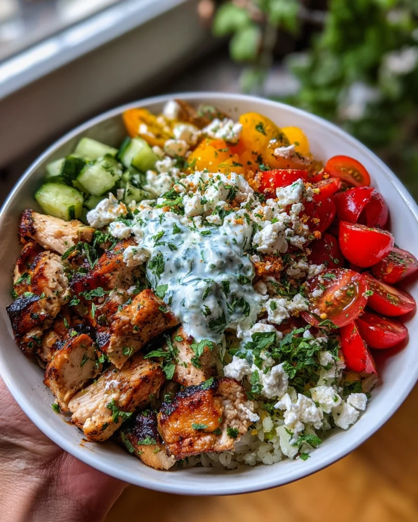 Mediterrane bowl met kip, feta en tzatziki: Probeer dit!