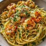 One-pan creamy garlic shrimp pasta