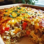 Ovenschotel met paprika, gehakt en rijst