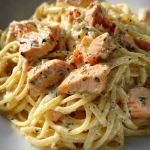 Pasta met Boursin en zalm