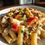 Pasta ovenschotel met gehakt, paprika & roomsaus