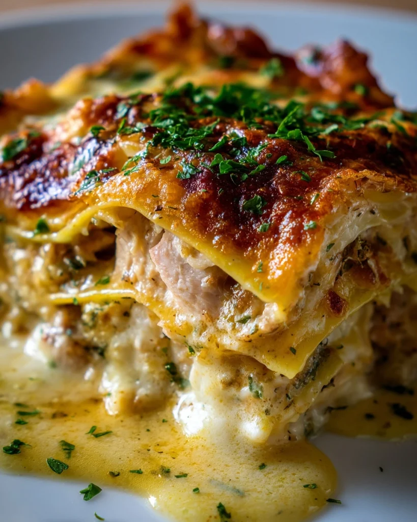 Wrap lasagne met kip en romige kaassaus voor een gemak!