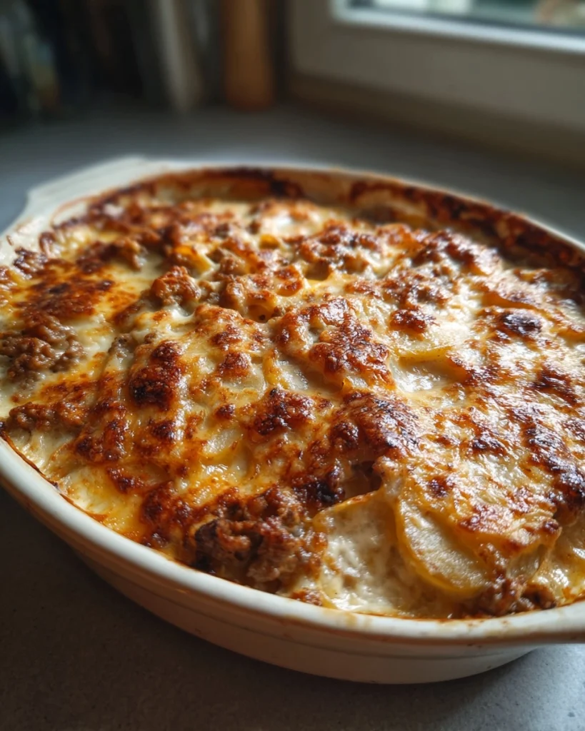 Aardappelgratin met Gehakt, Kaas en Roomsaus
