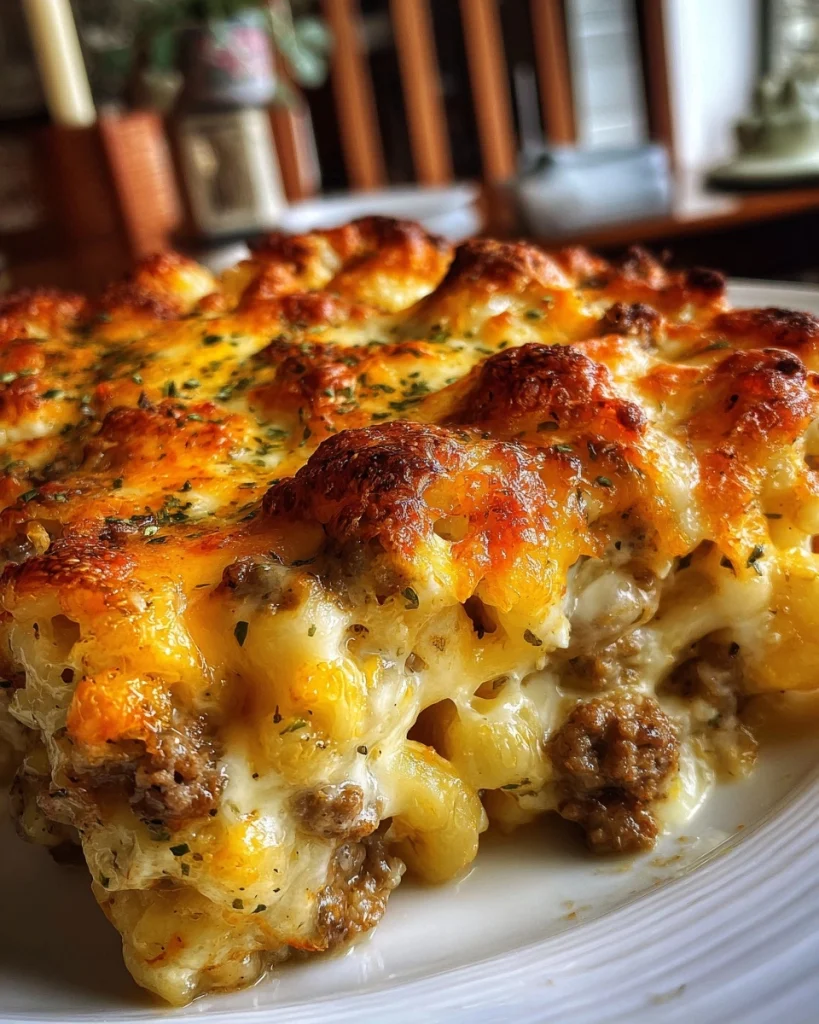 Bloemkool-Gehakt Ovenschotel met Boursin en Mozzarella