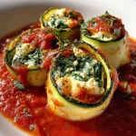 Courgetterolletjes Gevuld met Ricotta, Spinazie en Tomatensaus