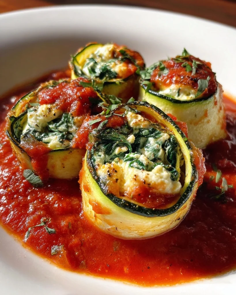 Courgetterolletjes Gevuld met Ricotta, Spinazie en Tomatensaus