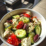 Griekse salade met feta, komkommer en olijven — de zomer starter