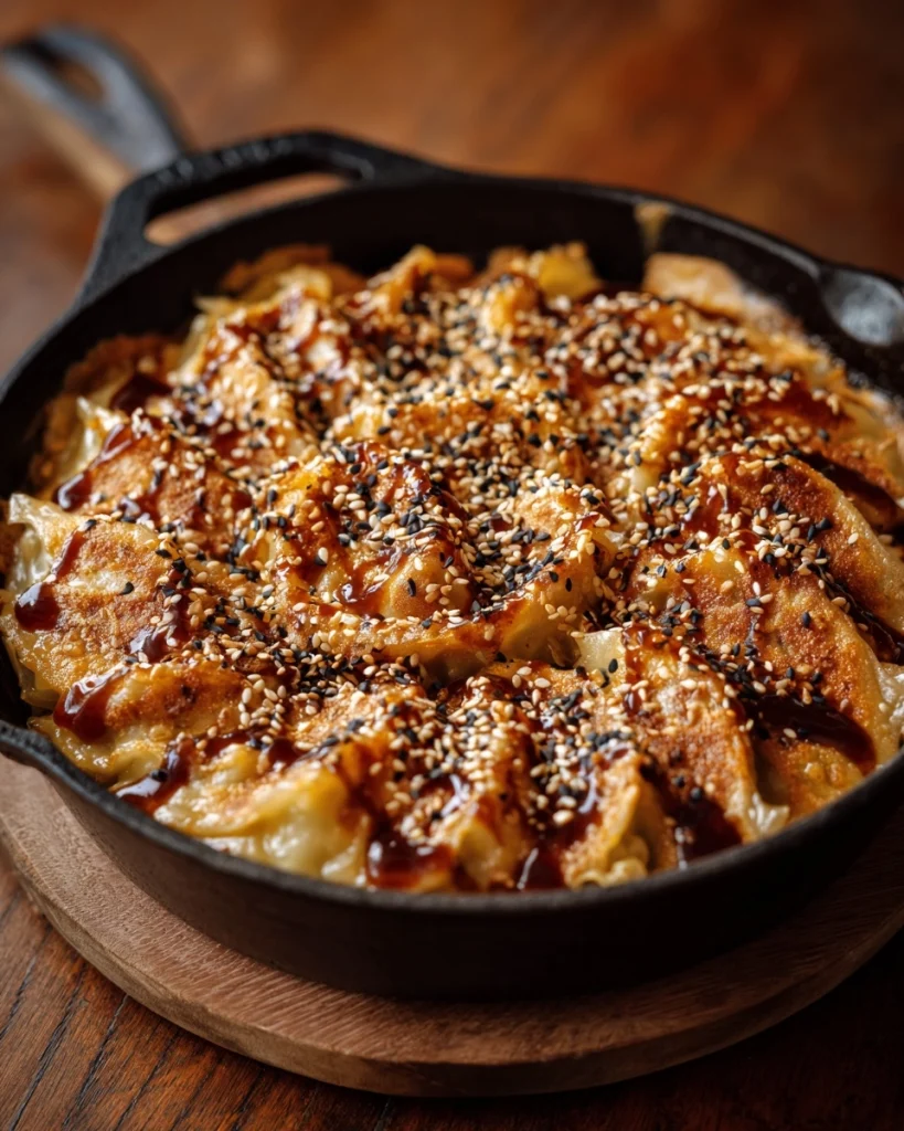 Gyoza Ovenschotel met Romige Teriyakisaus en Sesam