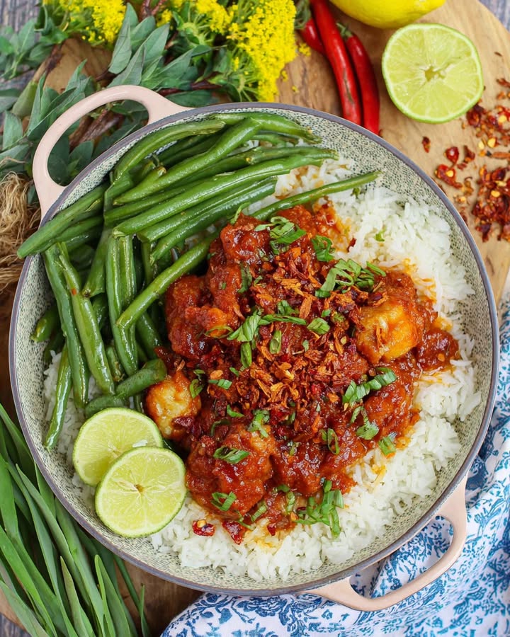 Kippendijen met ui en crispy chili olie is een smaakexplosie!