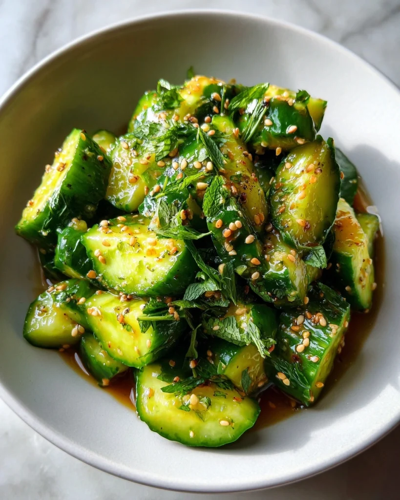 Komkommersalade met sesam en sojasaus — ontdek de TikTok-hit!