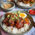 Koreaanse kip met rijst