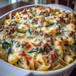 Ovenpasta met gehakt, Boursin en spinazie