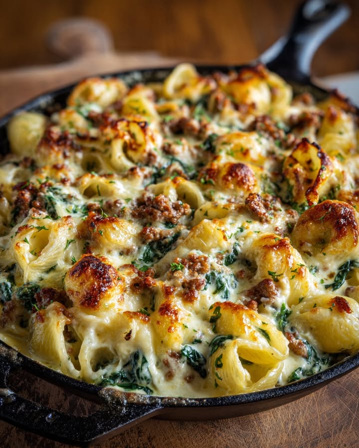 Ovenpasta met gehakt, Boursin en spinazie: Verrukkelijk recept!