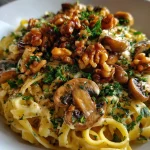 Pasta met Gesmolten Brie, Champignons en Walnoten
