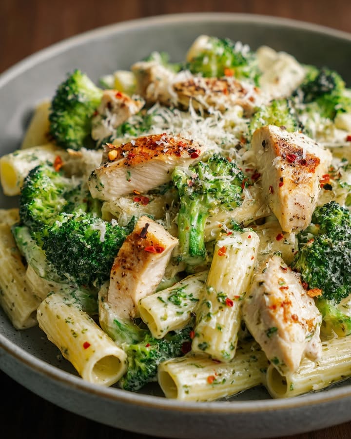 Pasta met kip en broccoli in romige saus: een eenvoudig recept!