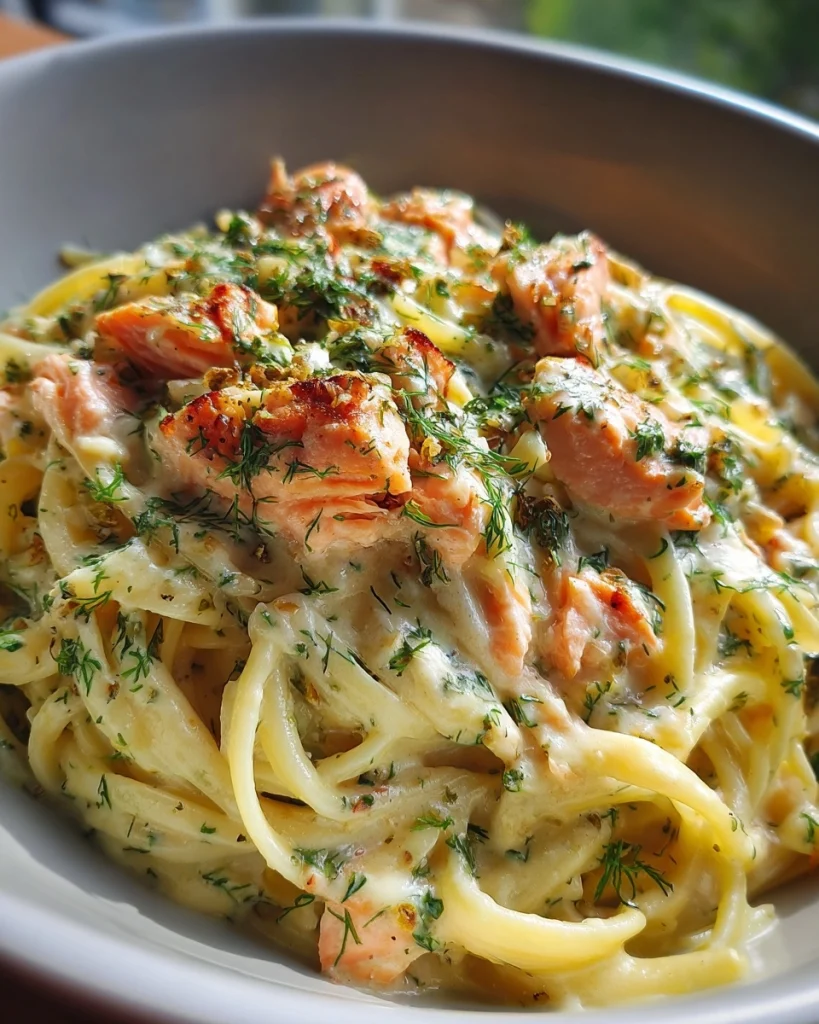 Romige Pasta met Zalm en Citroen-Dillesaus