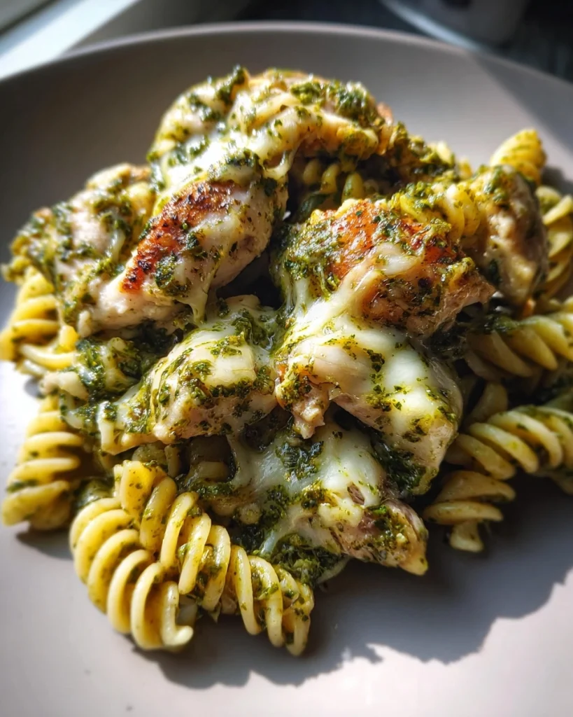Romige Pesto-Pasta met Mozzarella en Kipfilet uit de Oven