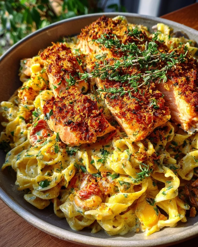 Sheet-pan Pasta: Boursin met Zalm & Krokant Paneerlaagje in 20 min!