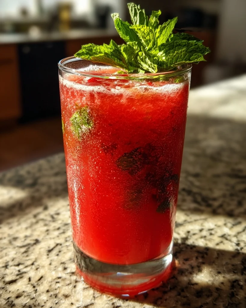 Aardbeienlimonade met munt
