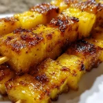 Ananasspiesjes met bruine suiker en kaneel