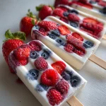 Bevroren yoghurtijsjes met rood fruit