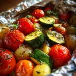Gegrilde groentepakketjes met knoflook en rozemarijn