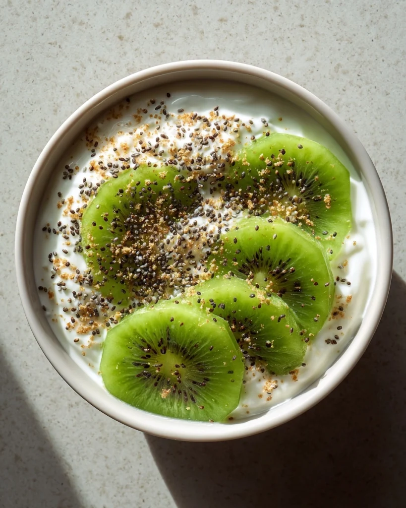 Griekse yoghurt met kiwi en chiazaad