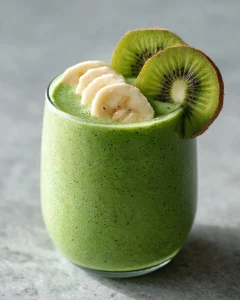 Groene smoothie met spinazie, kiwi en banaan voor meer energie!