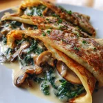 Hartige pannenkoek met spinazie en champignons