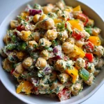 Kikkererwtensalade met paprika en yoghurtsaus