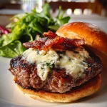 Luxe barbecueburger met blauwe kaas en spek is onweerstaanbaar!