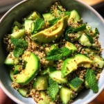 Quinoasalade met avocado, komkommer en munt