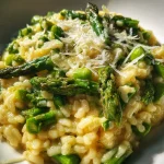 Risotto met groene asperges en Parmezaanse kaas