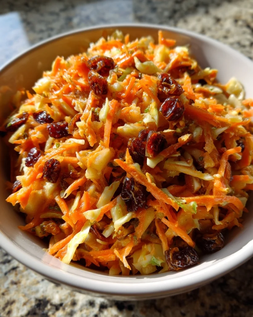 Wortel-koolsalade met appel en rozijnen: Verfrissend en Gezond!