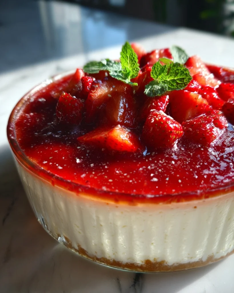 Aardbeien Panna Cotta Die Eruitziet Als Een Luxe Dessert