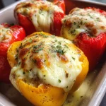 Gevulde Paprika’s Met Boursin En Mozzarella Die Heerlijk Smelten