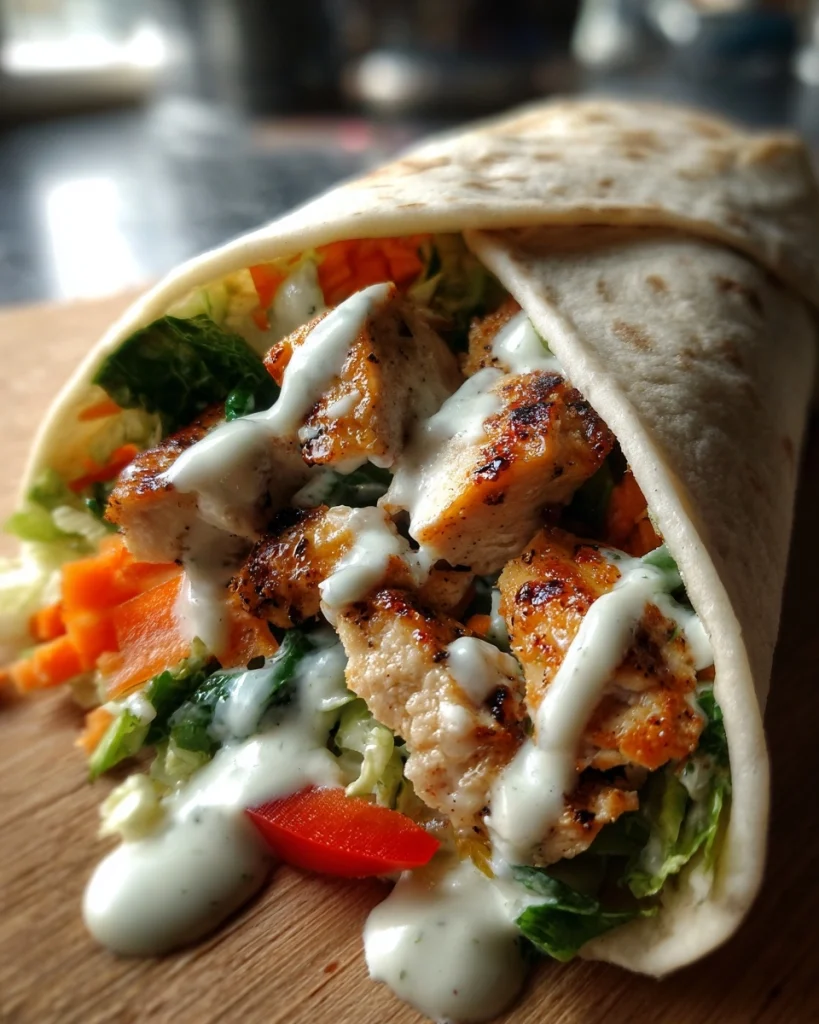 Kip-Shoarma Wrap Met Knoflooksaus Zoals Van Je Favoriete Snackbar