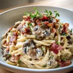 Romige Boursin Pasta Met Spekjes & Champignons In 20 Minuten