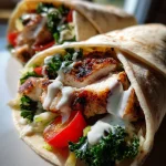 Turkse Kip-Kebab Wrap Met Yoghurtsaus Die Iedereen Lekker Vindt