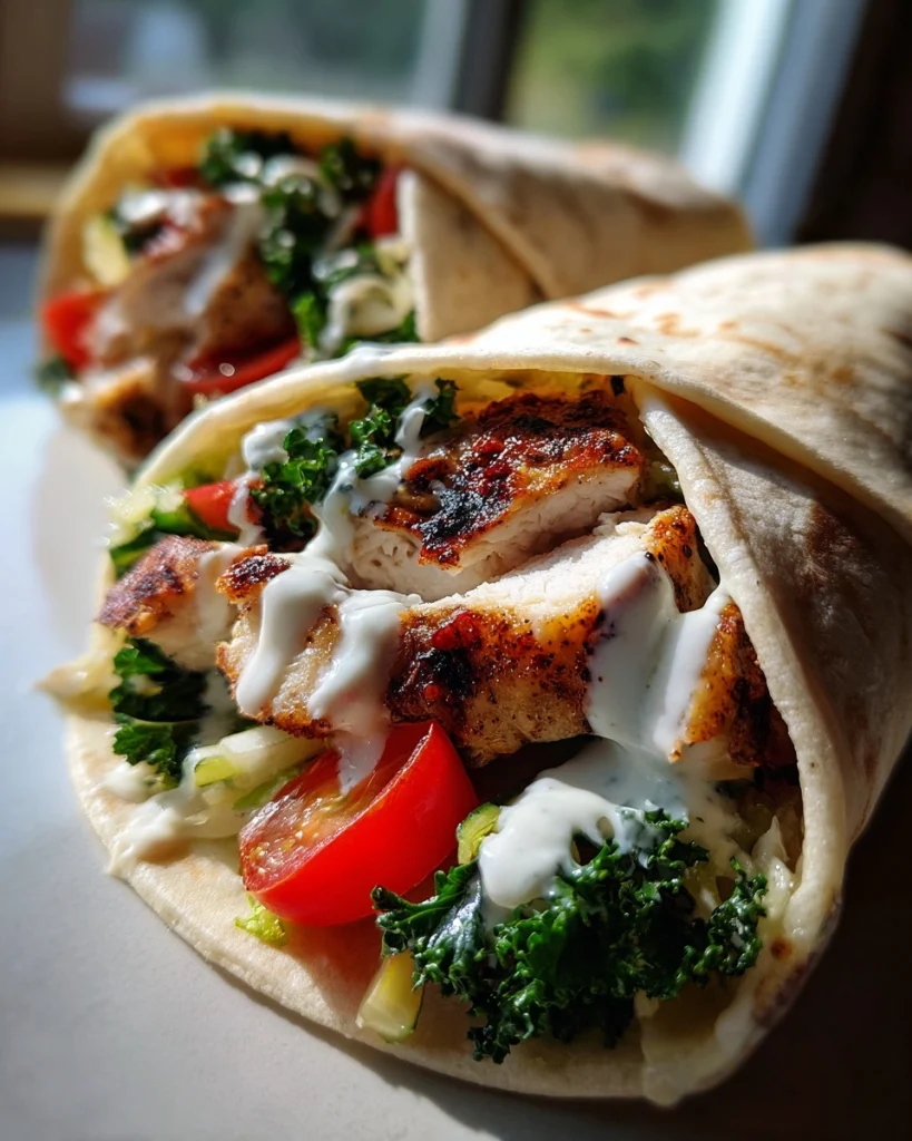 Turkse Kip-Kebab Wrap Met Yoghurtsaus Die Iedereen Lekker Vindt