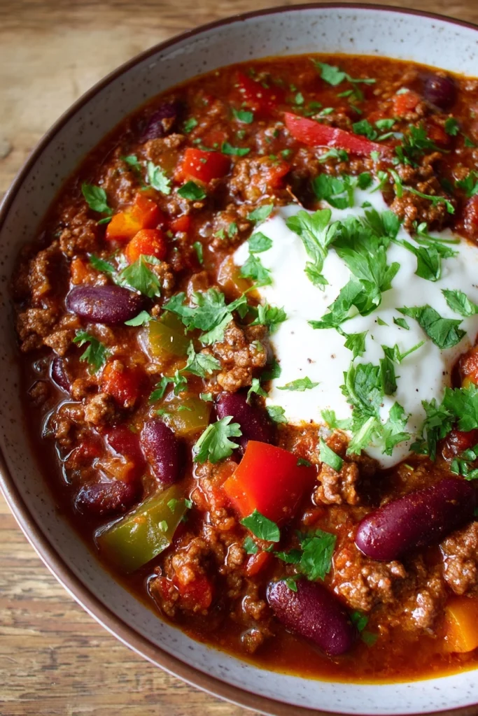 Camping chili con carne
