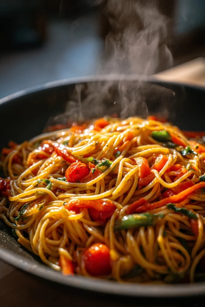 Camping pasta éénpansgerecht