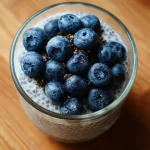 Chia pudding met blauwe bessen