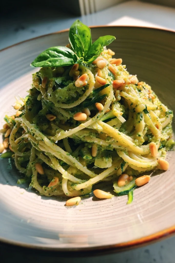 Courgette pesto pasta