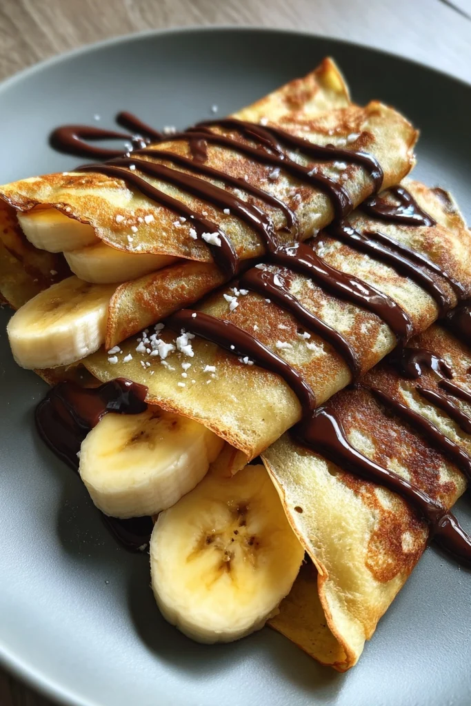 Crêpes met banaan en chocolade